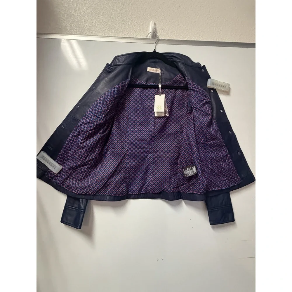 Luxurious Tory Burch Future VTG Lambskin Buttery Soft Military Field Jacket Sz 4